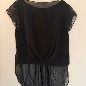Zara Black Sheer Blouse